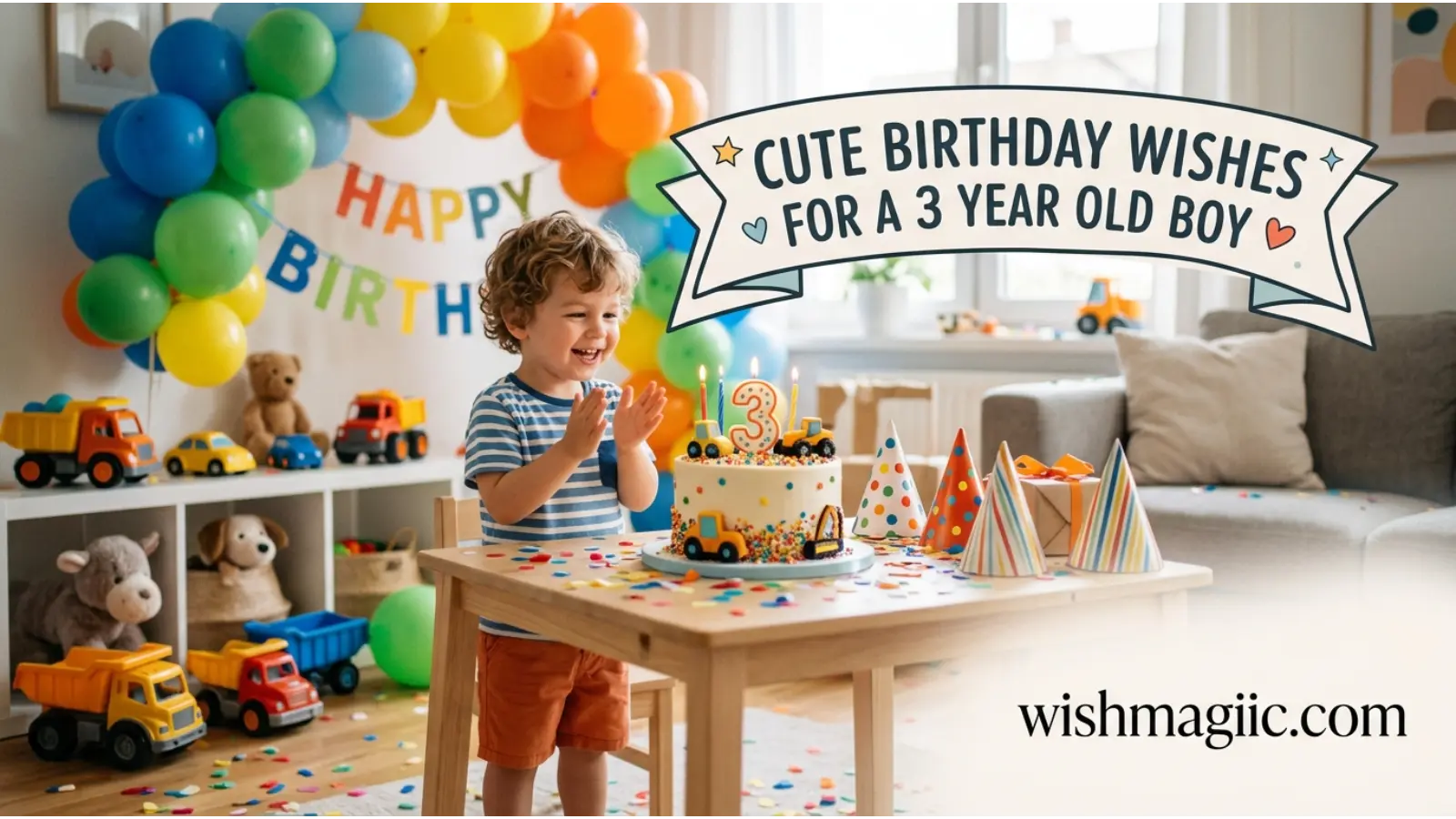 Cute Birthday Wishes for a 3 Year Old Boy