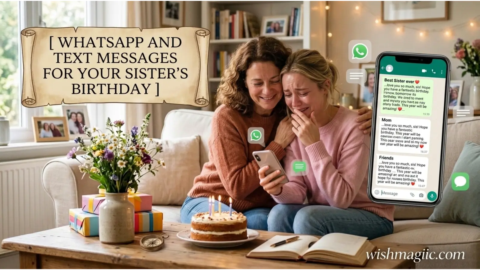 WhatsApp and Text Messages for Your Sister's Birthday