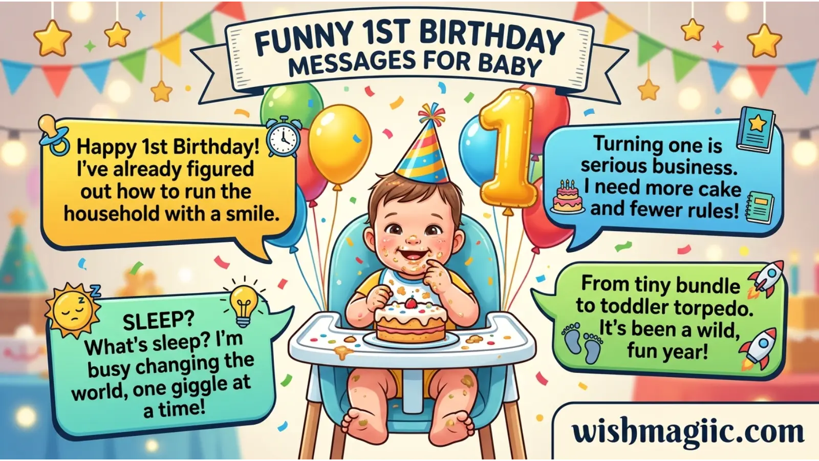 Funny 1st Birthday Messages for Baby