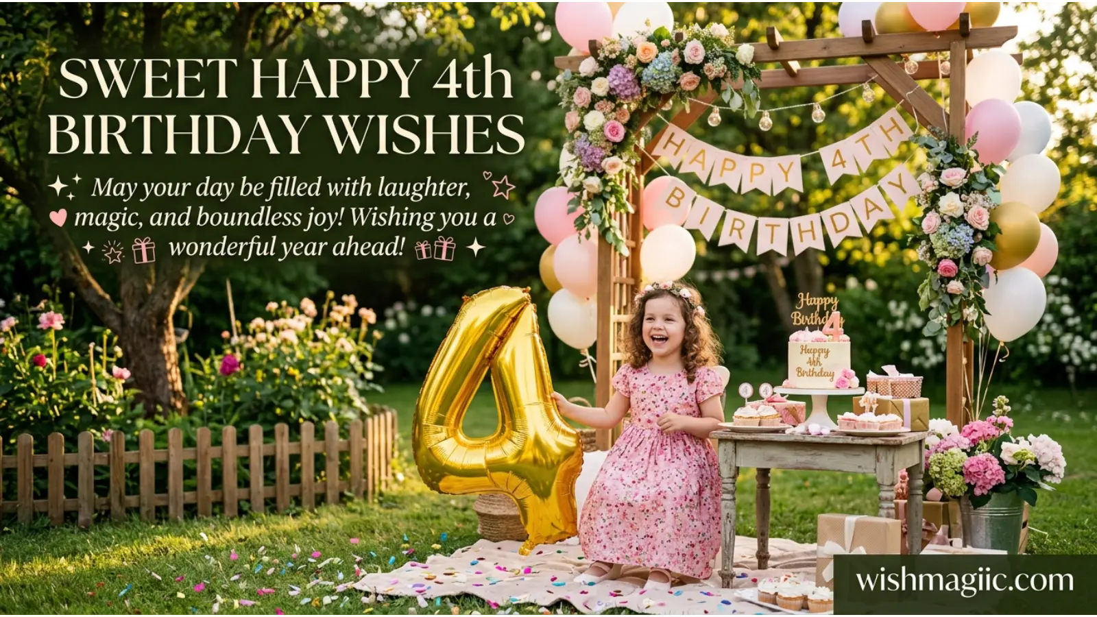Sweet Happy 4th Birthday Wishes