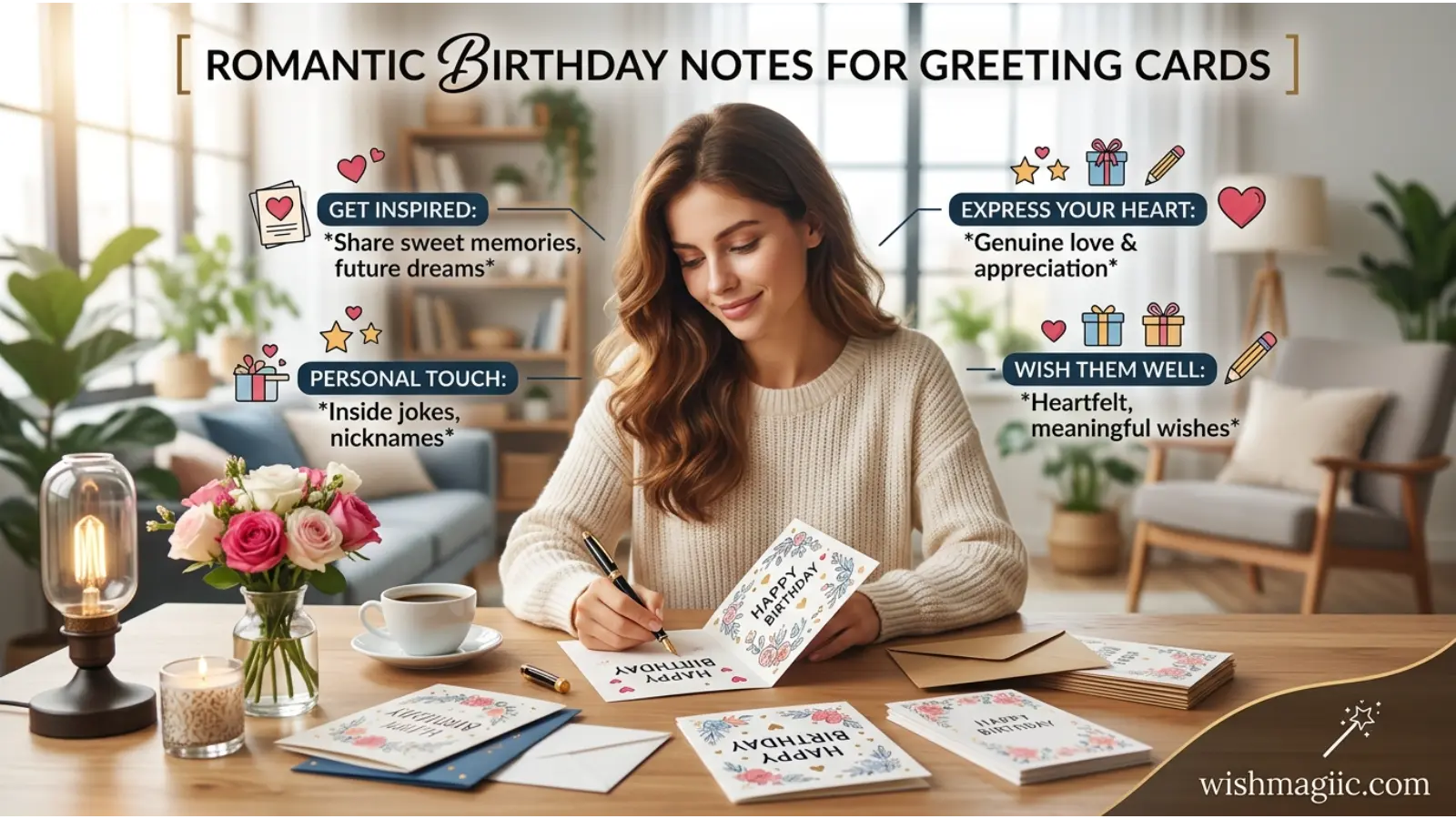 Romantic Birthday Notes for Greeting Cards