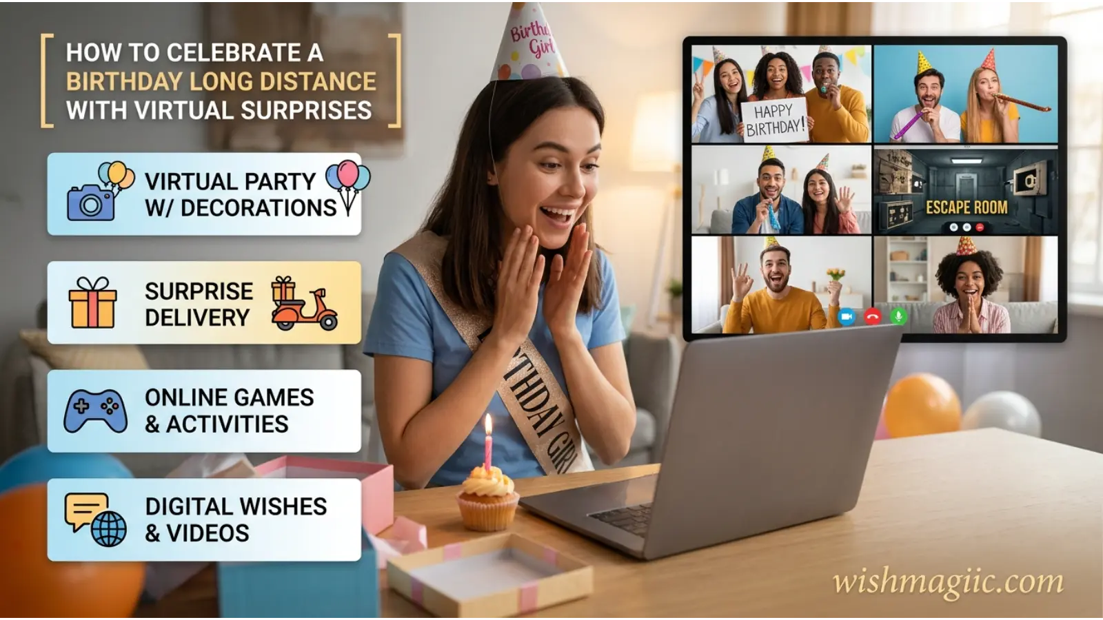 Birthday Long Distance With Virtual Surprises