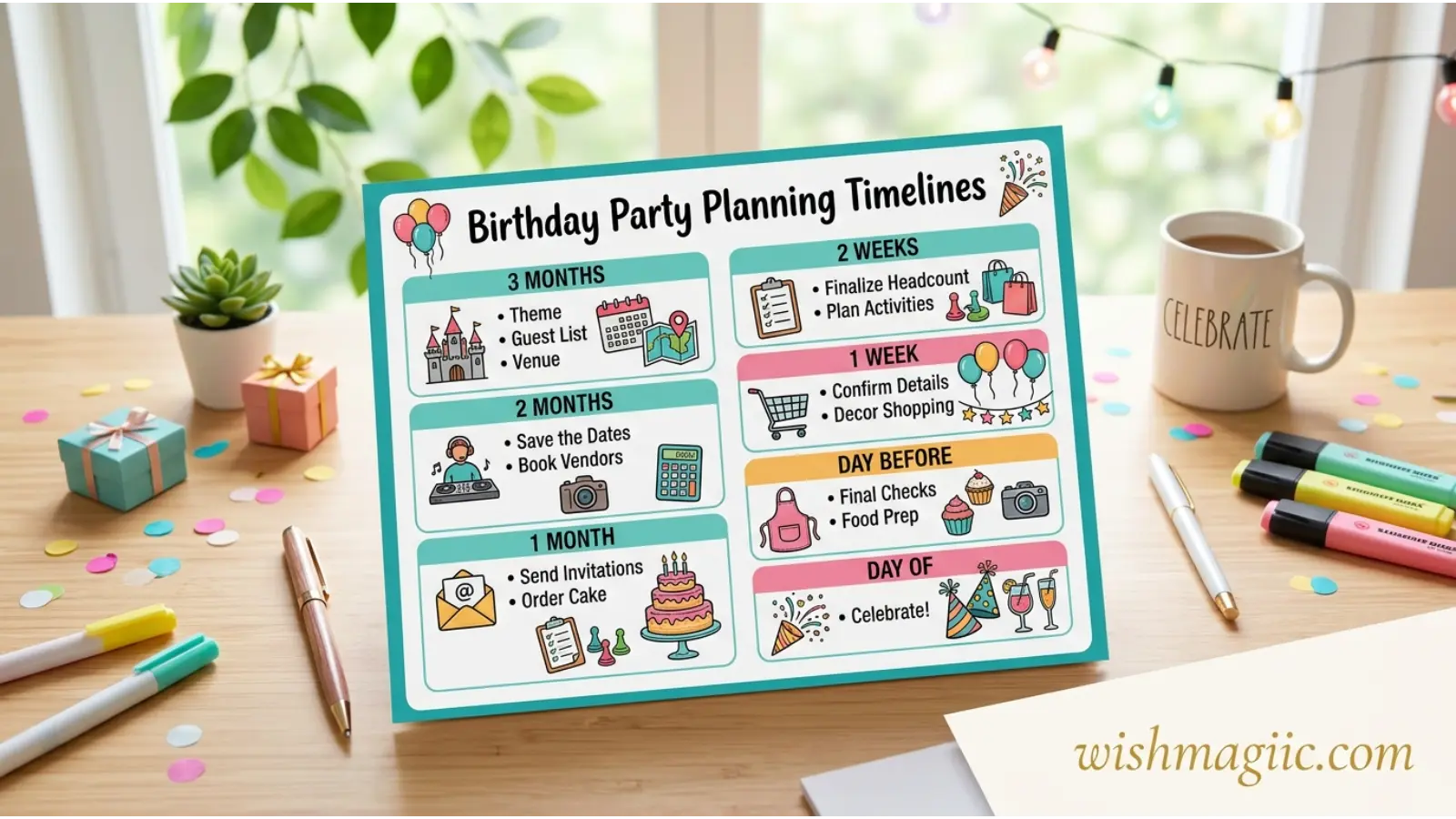 Birthday Party Planning Timeline